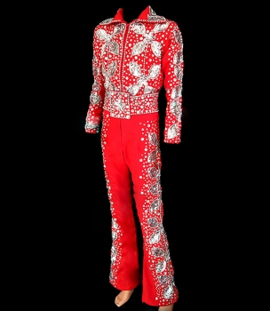 Elvis Presley Rhinestone Inspired Singer Belt Jumpsuit Costume Tailor Made