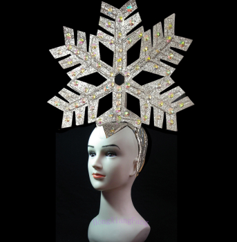 B94H  Snowflake Winter White  Snow Angel Headdress