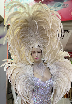 C07072 Showgirl Vegas Feather Showgirl Headdress and Backapck