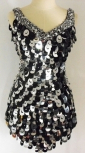 Black/silver spangle Showgirl Dress