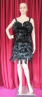M13 Black Mystery Feather Showgirl Dress XL